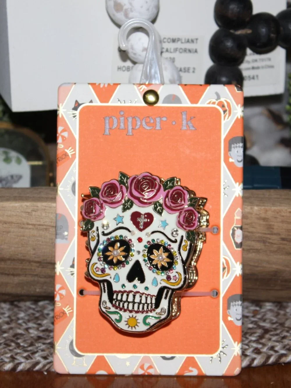 NWT Piper - K Sugar skull hair clip. CUTE!